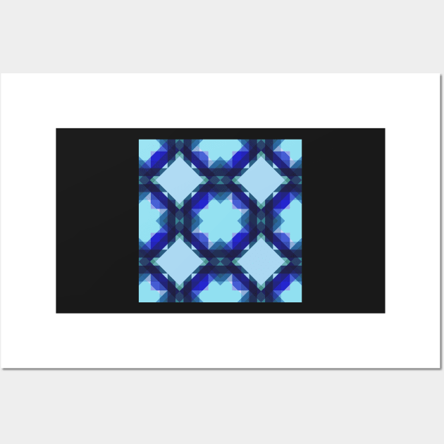 Mid Mod Star Quilt Blue Wall Art by StephersMc